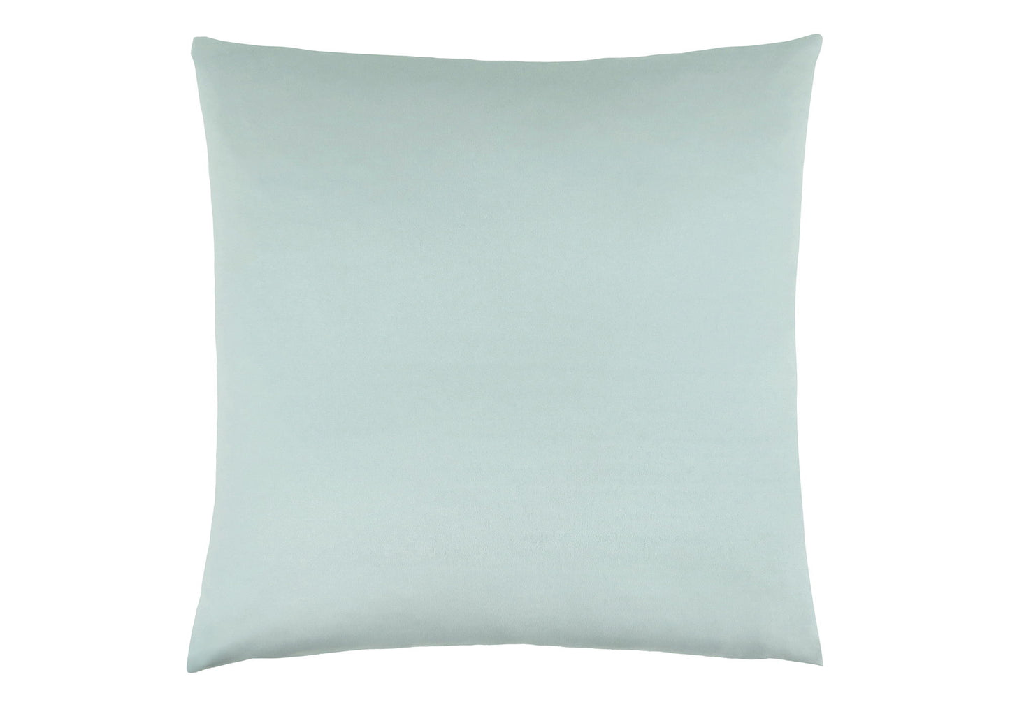 A modern square decorative throw pillow in light blue with smooth fabric and hypoallergenic insert, displayed against a white background.