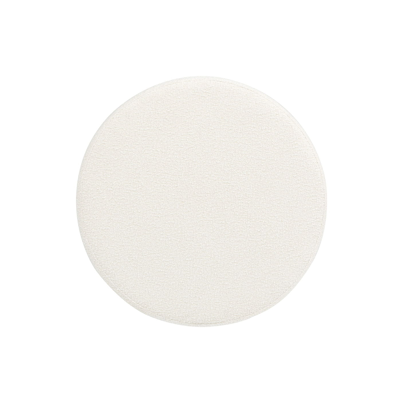 The Fuji Oversized Round Storage Ottoman is displayed as a large, flat, white textured disc set against a plain white background.