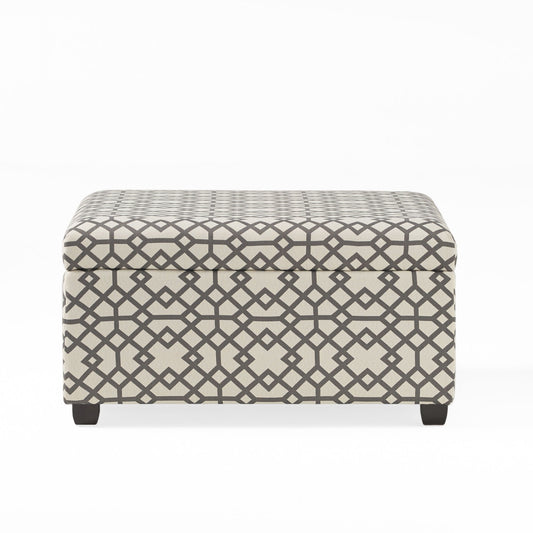 Richmond - Storage Ottoman With Unique Pattern And Ample Storage - Gray