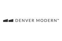 The image features the logo of "DENVER MODERN‚Ñ¢" with two simple, abstract geometric shapes positioned to the left of the text. The logo is set against a plain white background.