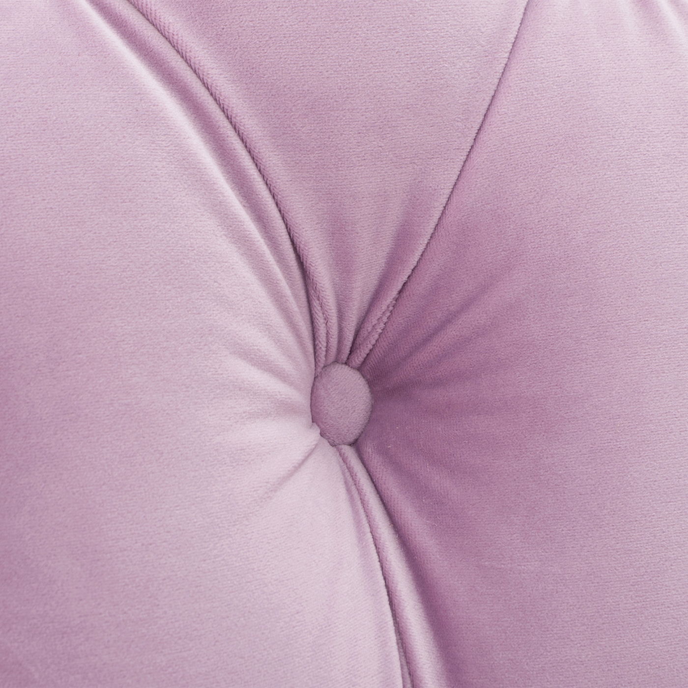 Close-up of the La Rosa - Victorian Chesterfield Tufted Sofa in light purple velvet, highlighting its plush tufted design with a fabric-covered button at the center, creating elegant folds and a luxurious texture.