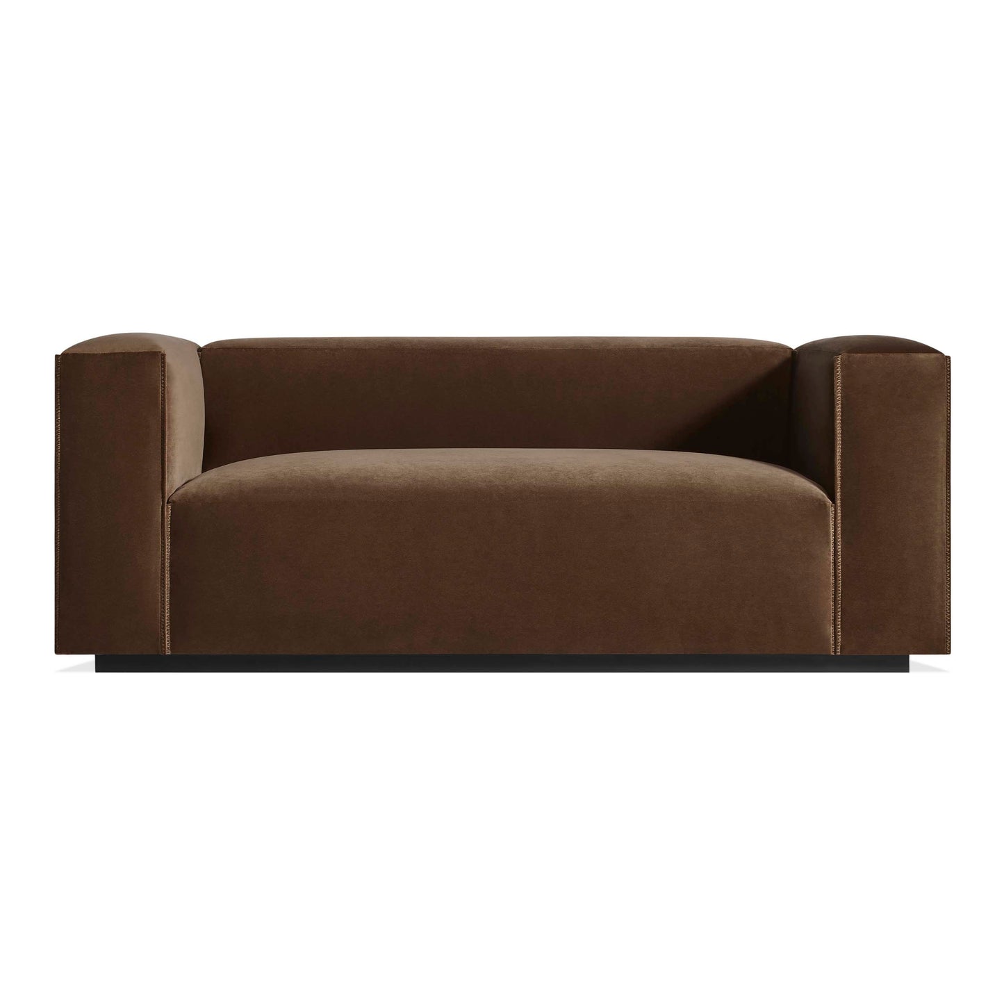 Cleon 74" Armed Sofa in Coffee Velvet – Modular Velvet Sofa by Blu Dot