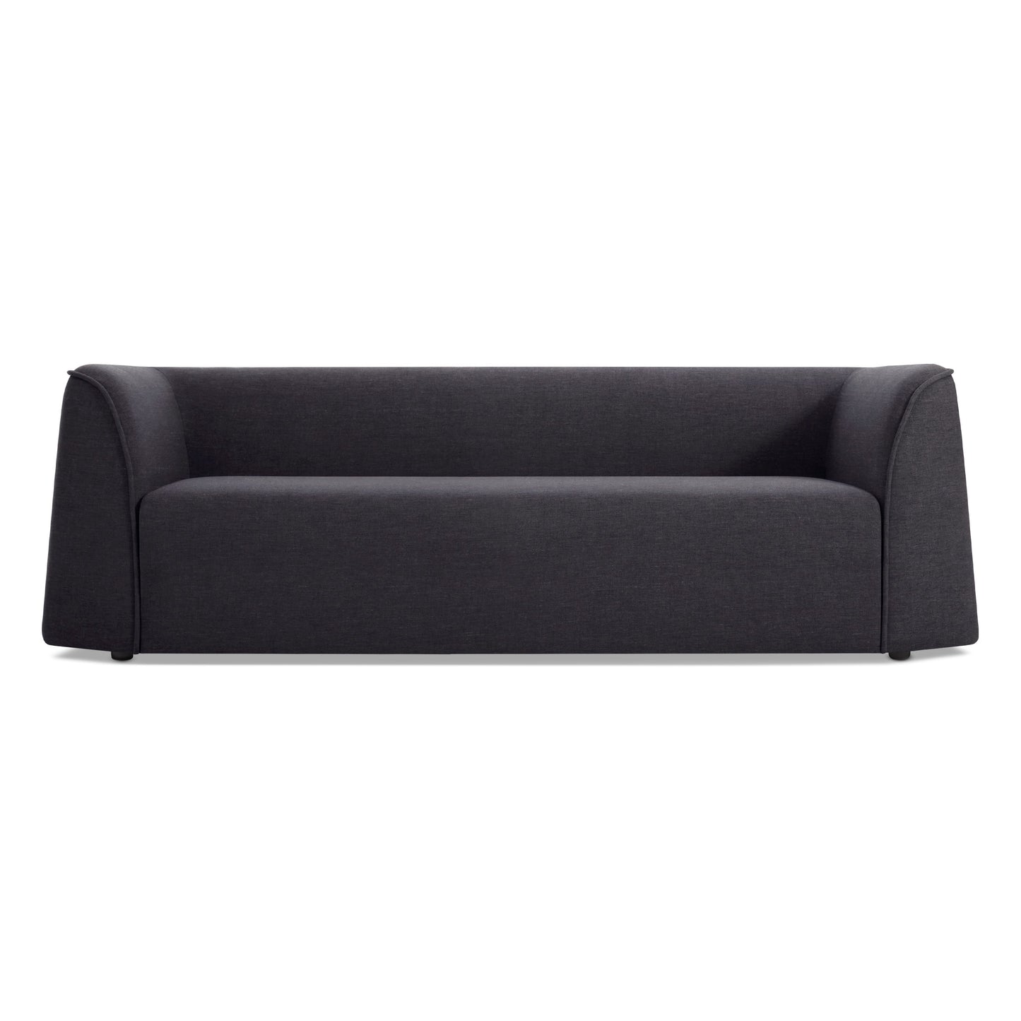 The Thataway 88" Sofa in Tofte Navy features a boxy, minimalist design with a low backrest and wide armrests, shown against a plain white background.