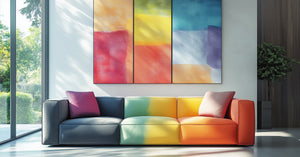 A couch deconstructed in separated pieces