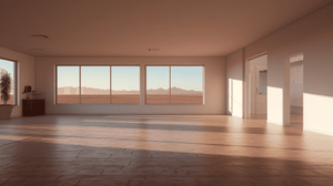 A brand new house with nothing inside it highlighting how much furniture you need to buy