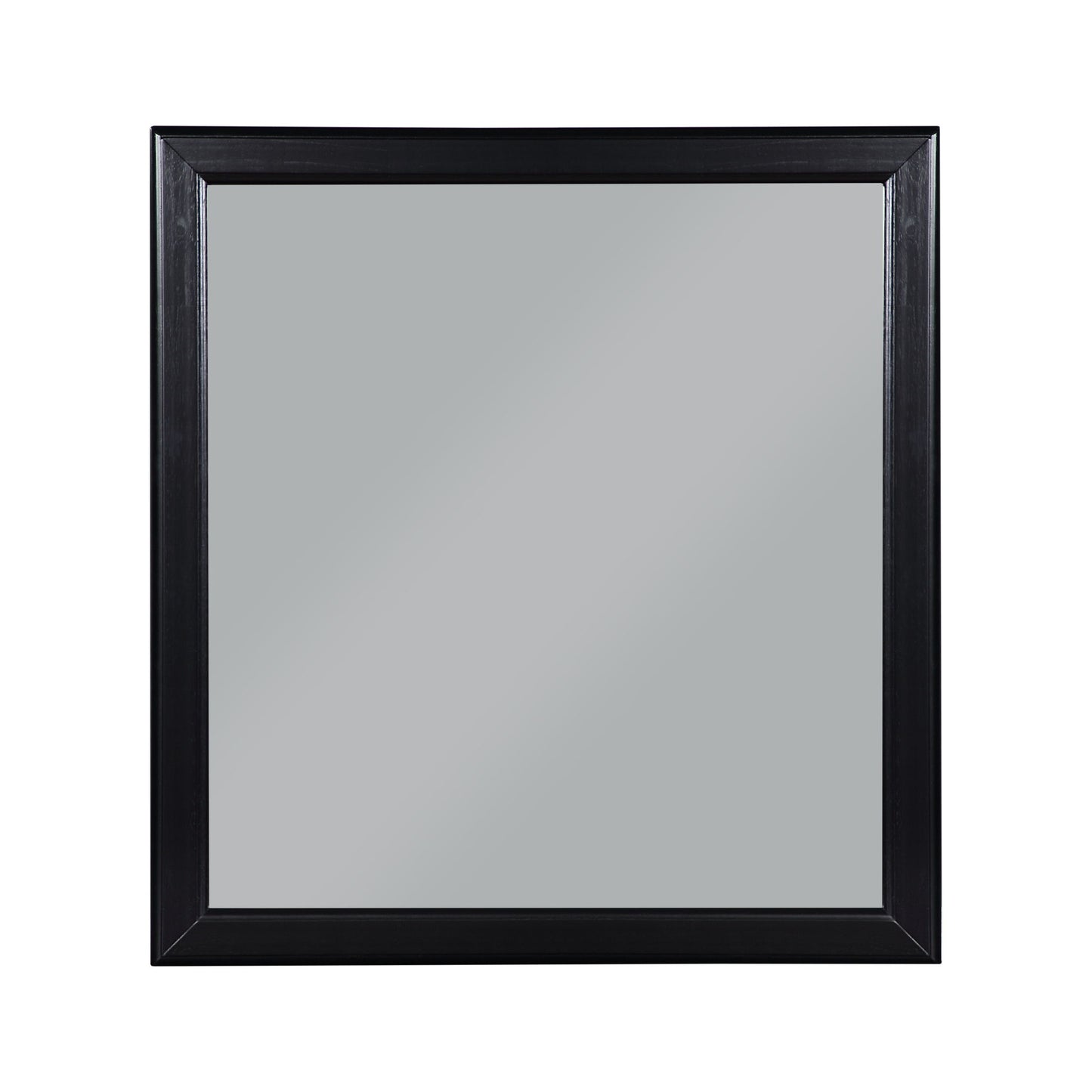 The Louis Philippe - Bedroom Mirror features an elegant square design with a simple black wooden frame, shown against a white background.