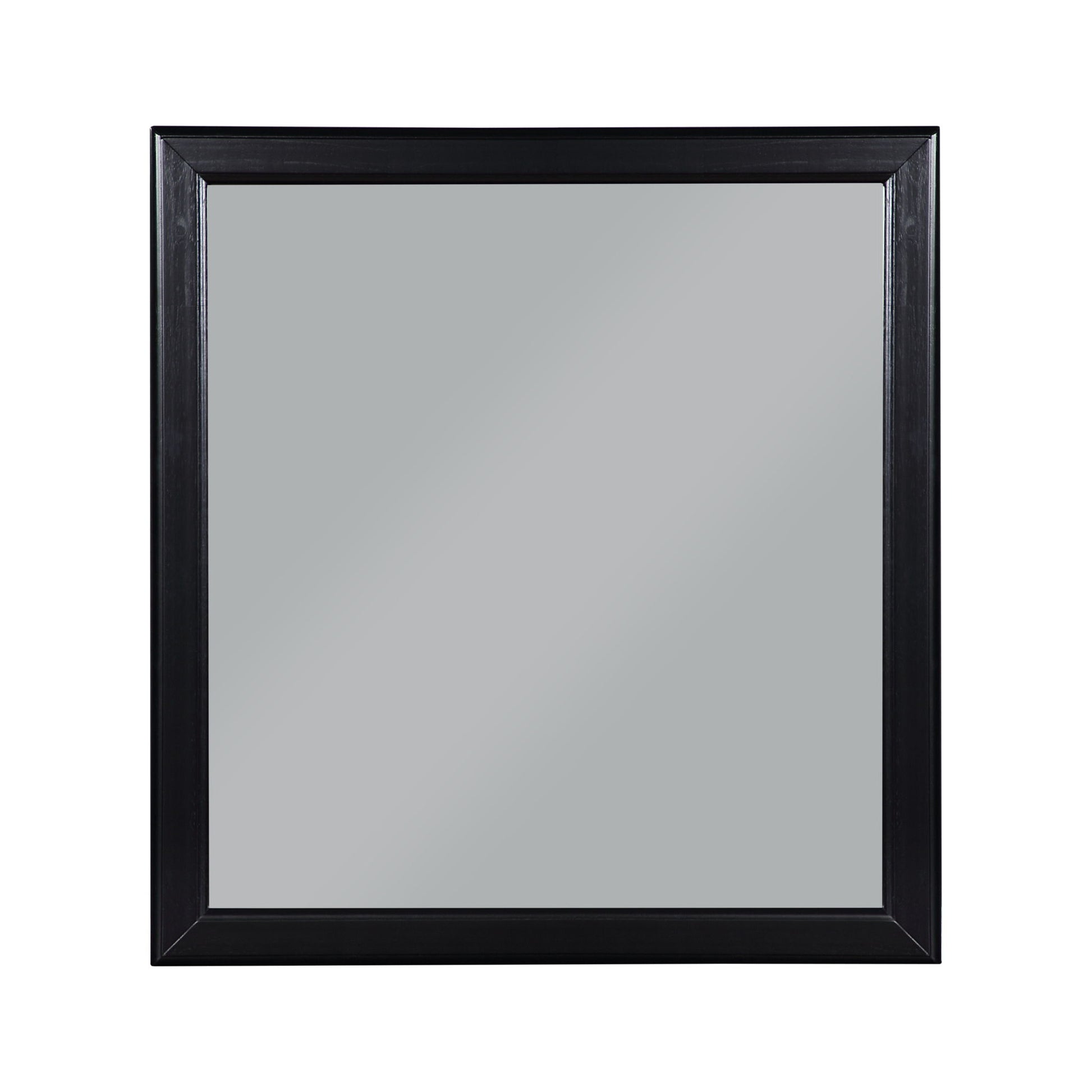 The Louis Philippe - Bedroom Mirror features an elegant square design with a simple black wooden frame, shown against a white background.