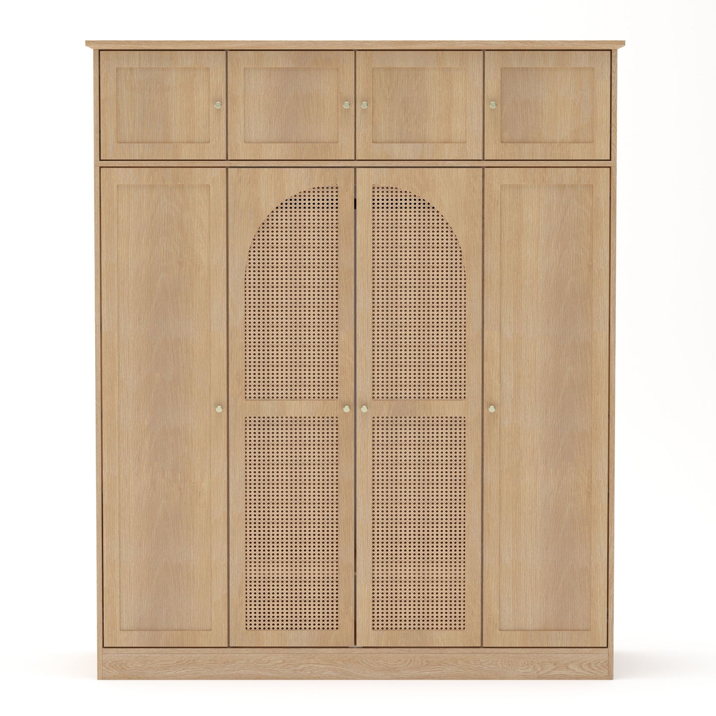 8 Door Armoire Wardrobe With Adjustable Shelves And Hanging Rod