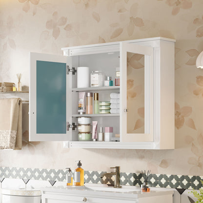 Wall-Mounted Medicine Cabinet With 2 Mirrors, Adjustable Shelves