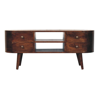 Solid Wood Rounded Entertainment Unit