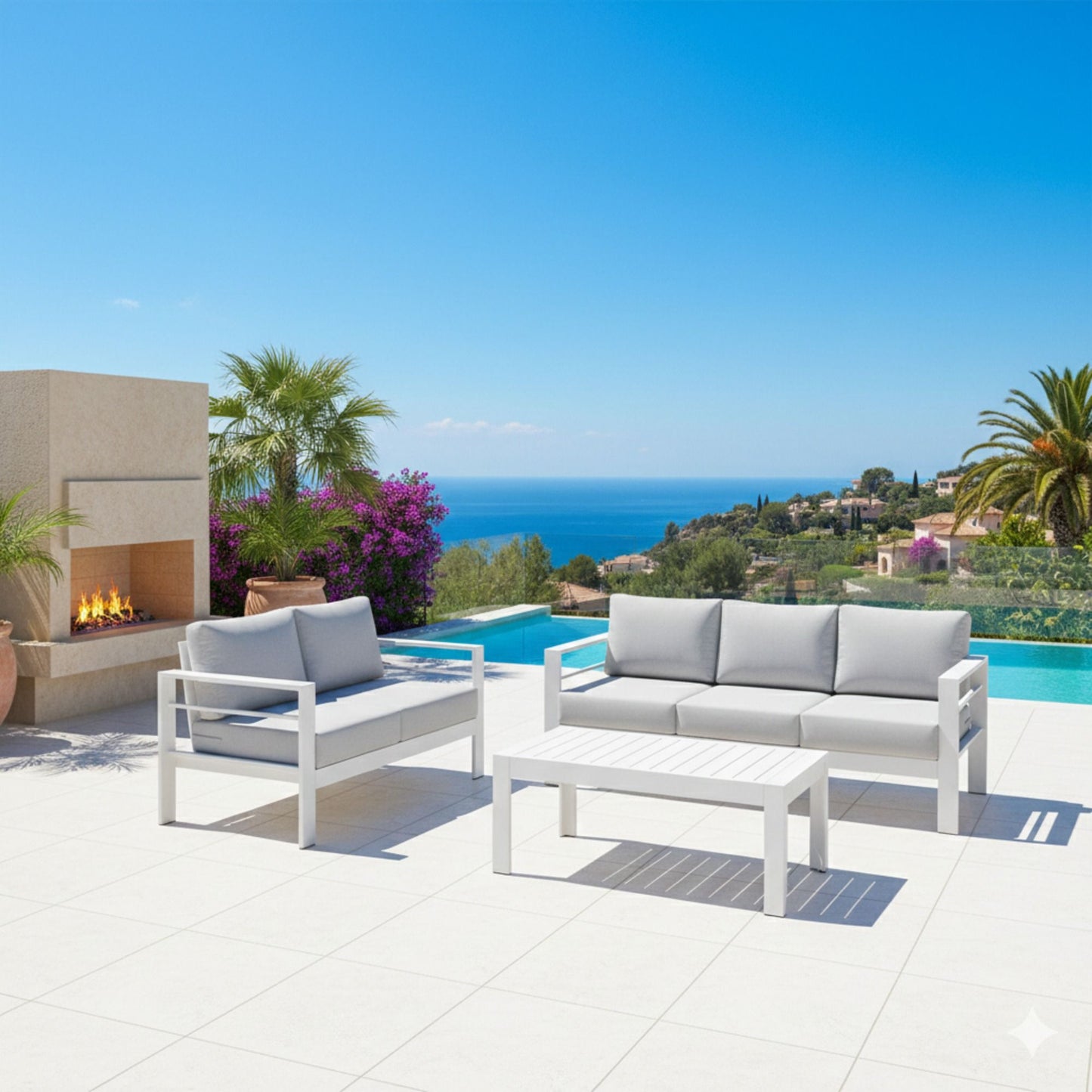 Outdoor Patio Set With All-Weather Thick Cushions