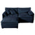 Blue / 2 Seater Sectional Sofa With Ottoman
