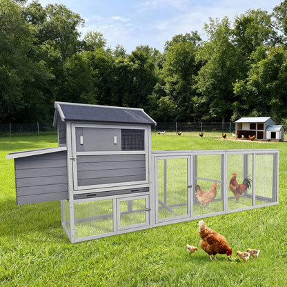 Large Outdoor Hen House With Run And Nesting Box Poultry Cage