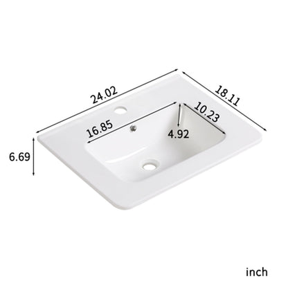 Vessel Sink Top With Overflow Drain - Milk White