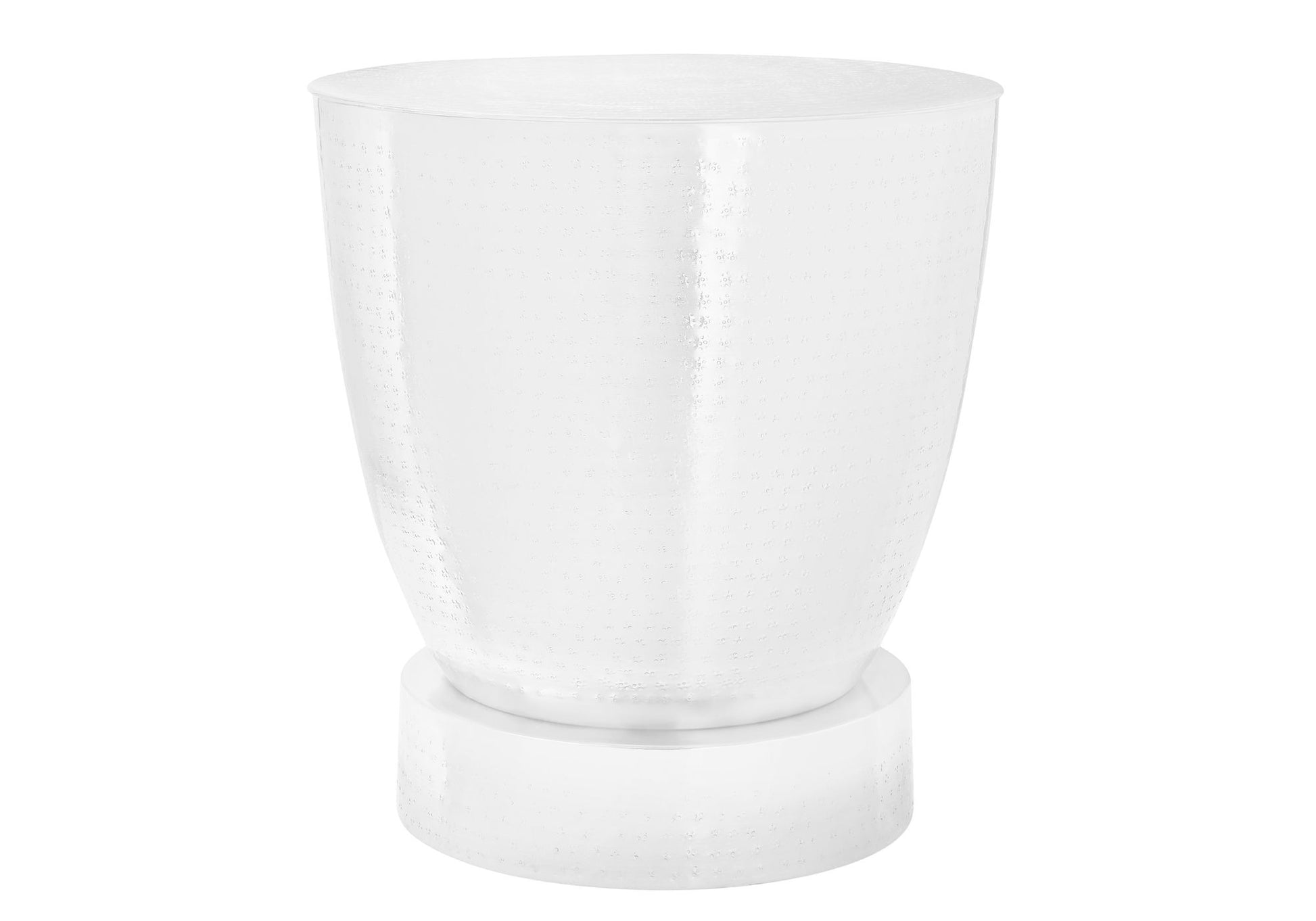 The Drum Accent Side Table features a contemporary and modern design, displayed upright against a plain white background.