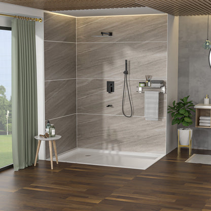 10" Wall Mounted Square Shower System With Rough In Valve
