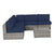 Blue / 2 Pc. L-Shaped Sectional And Table