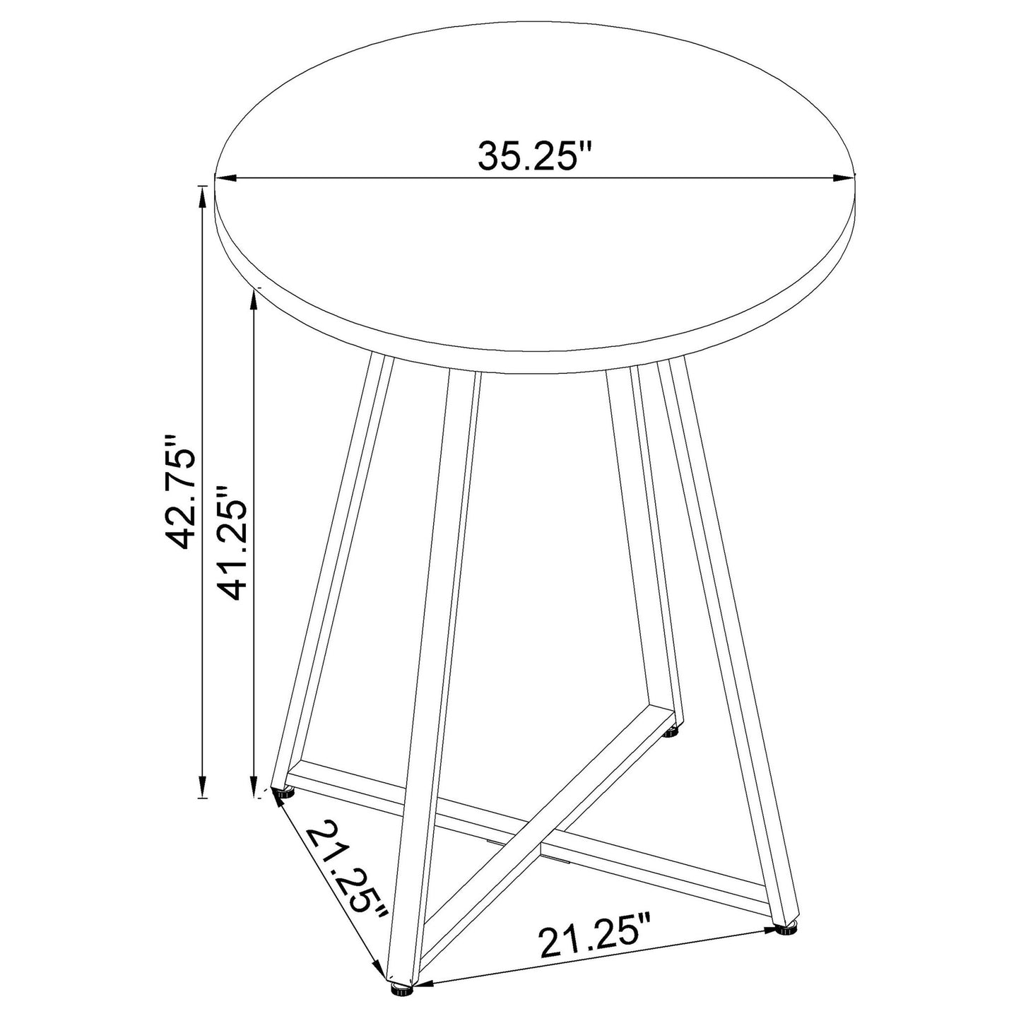 Burkhart - Round Height Bistro Bar Table - Brown Oak