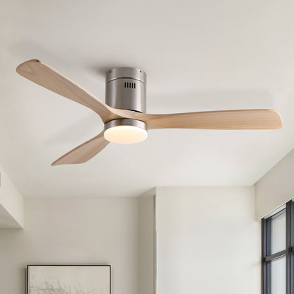Low Profile Flush Mount Intergrated LED Ceiling Fan With Light And Silent Reversible Motor