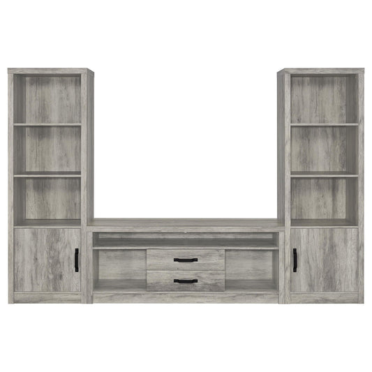 Conifer - 3 Piece TV Entertainment Center With Storage - Gray