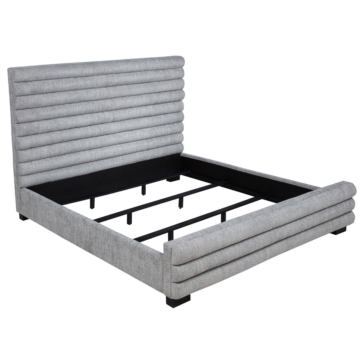 Fandango - Eastern Bed With Rolled Tufting - Gray
