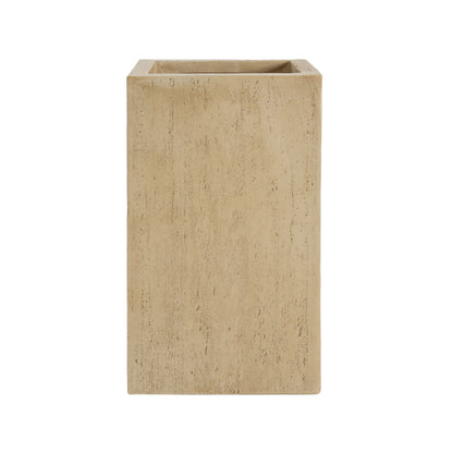 The Modern Outdoor Planter is a rectangular beige pot with a smooth, stone-like finish and open top, shown upright against a plain white background.