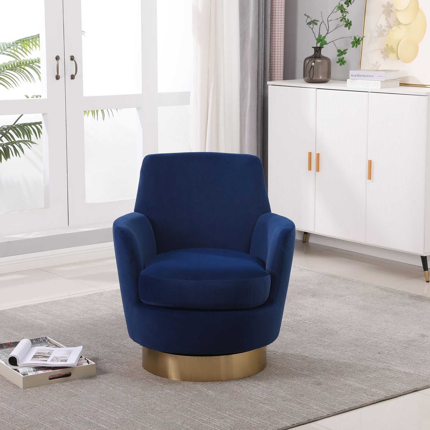 Teddy Swivel Barrel Chair, Swivel Accent Chairs Armchair For Living Room