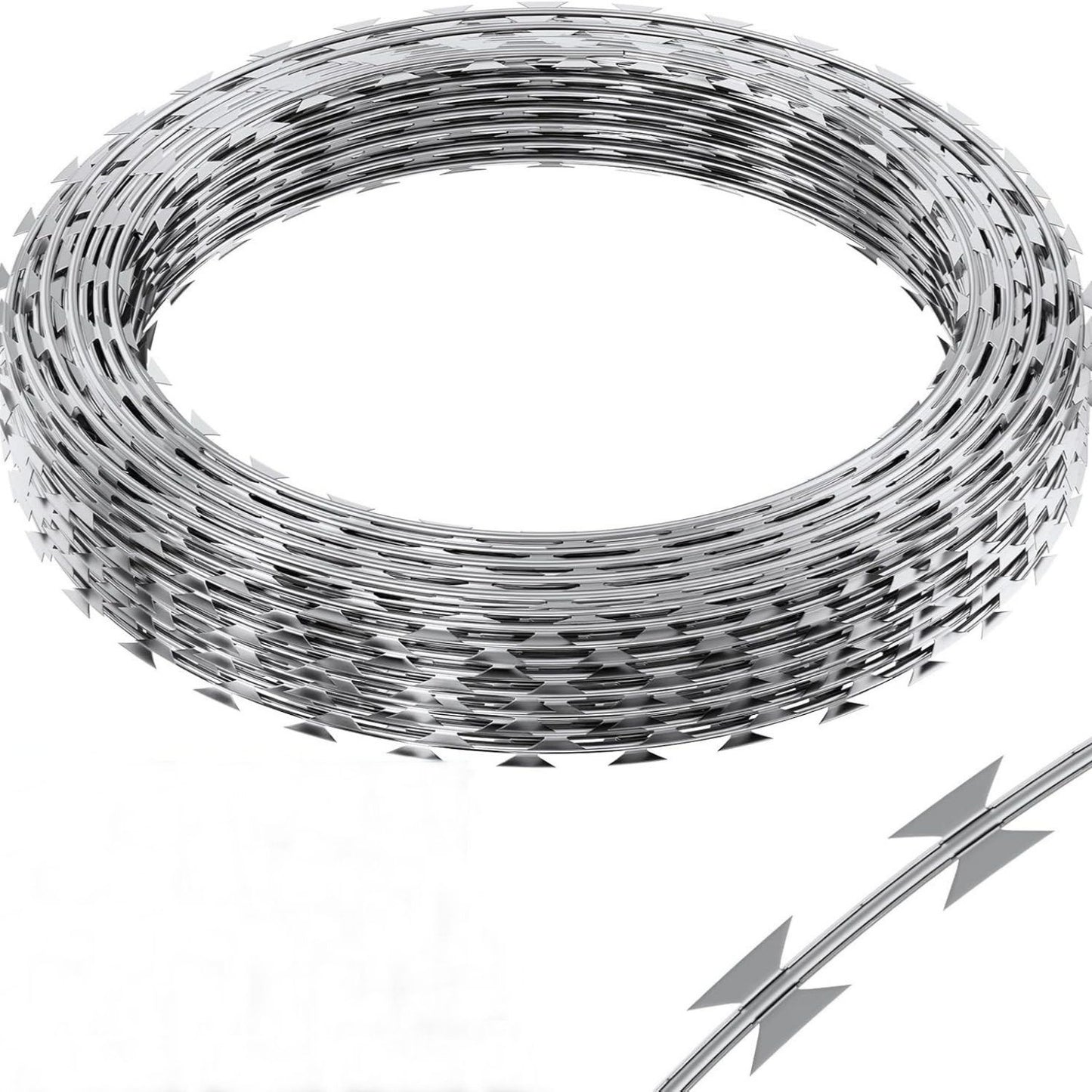 Galvanized Barbed Wire Fence Roll, Security Fencing With Sharp Razor Edges