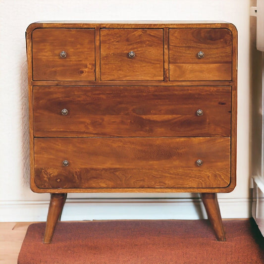 3 Over 2 Curved Chest - Brown