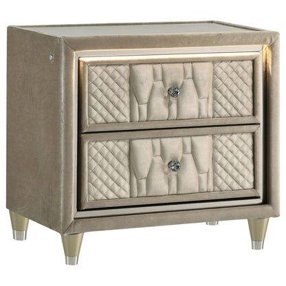 Mika - 2 Drawer LED Nightstand With USB