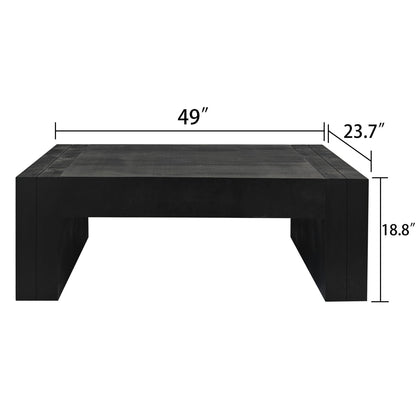 Modern Farmhouse Living Room Block Leg Coffee Table