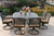 Light Brown / 9 Pc. Table, 8 Swivel Chairs