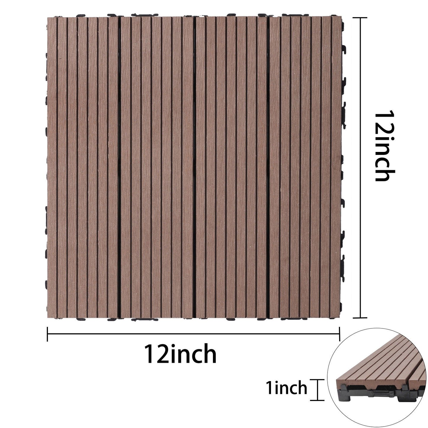 Wood Plastic Composite Deck Tiles, Sustainable Composite Decking Resist Rust, Water, Weather, Easy To Diy & Maintain