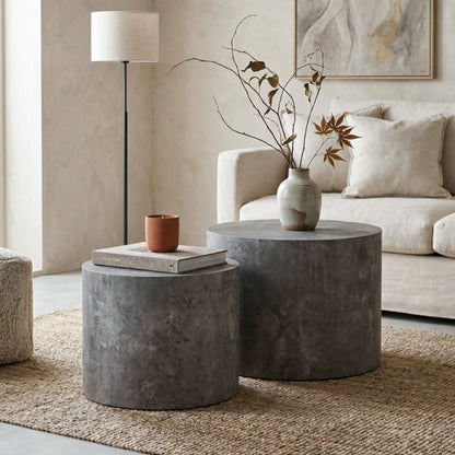 Modern Round Nesting Coffee Table (Set of 2)