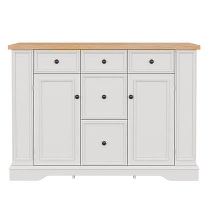 Sideboard Buffet Cabinet With 5 Drawers, 2 Cabinets, Adjustable Shelves