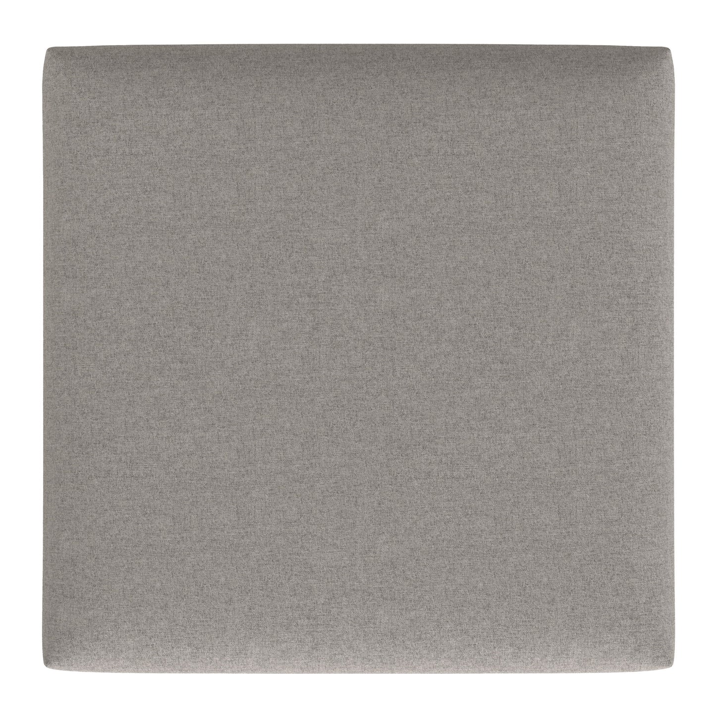 The Rebecca Multifunctional Coffee Table Storage Ottoman features a square, light gray upholstered seat with smooth, seamless fabric and clean edges, shown from above against a white background.