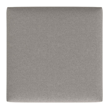 The Rebecca Multifunctional Coffee Table Storage Ottoman features a square, light gray upholstered seat with smooth, seamless fabric and clean edges, shown from above against a white background.