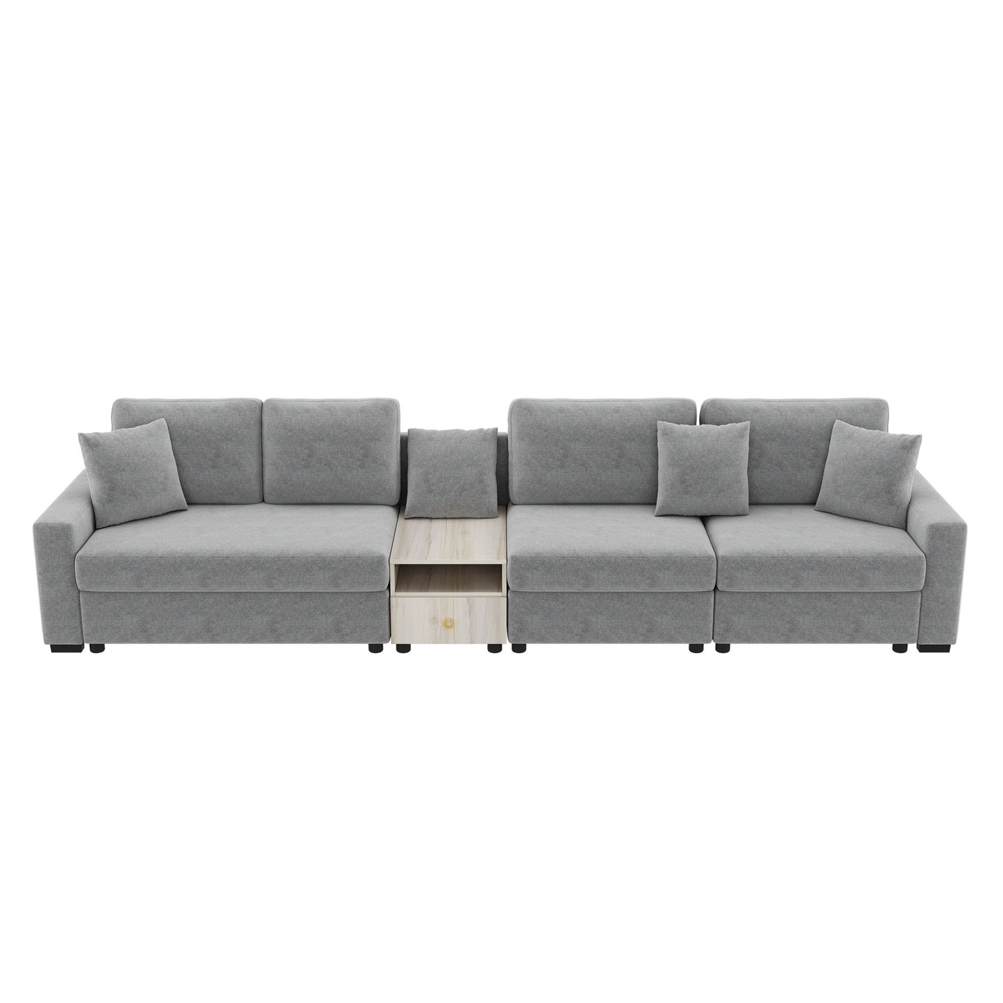 Modular Sofa Couch With Storage Armrest And Center Console