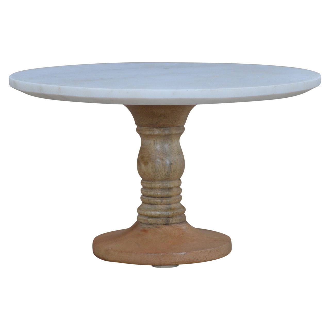 Cake Stand With Marble Top - Light Brown