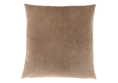 The Pillow Square is a brown, hypoallergenic decorative throw pillow with a diamond-textured surface and included insert, shown on a white background.