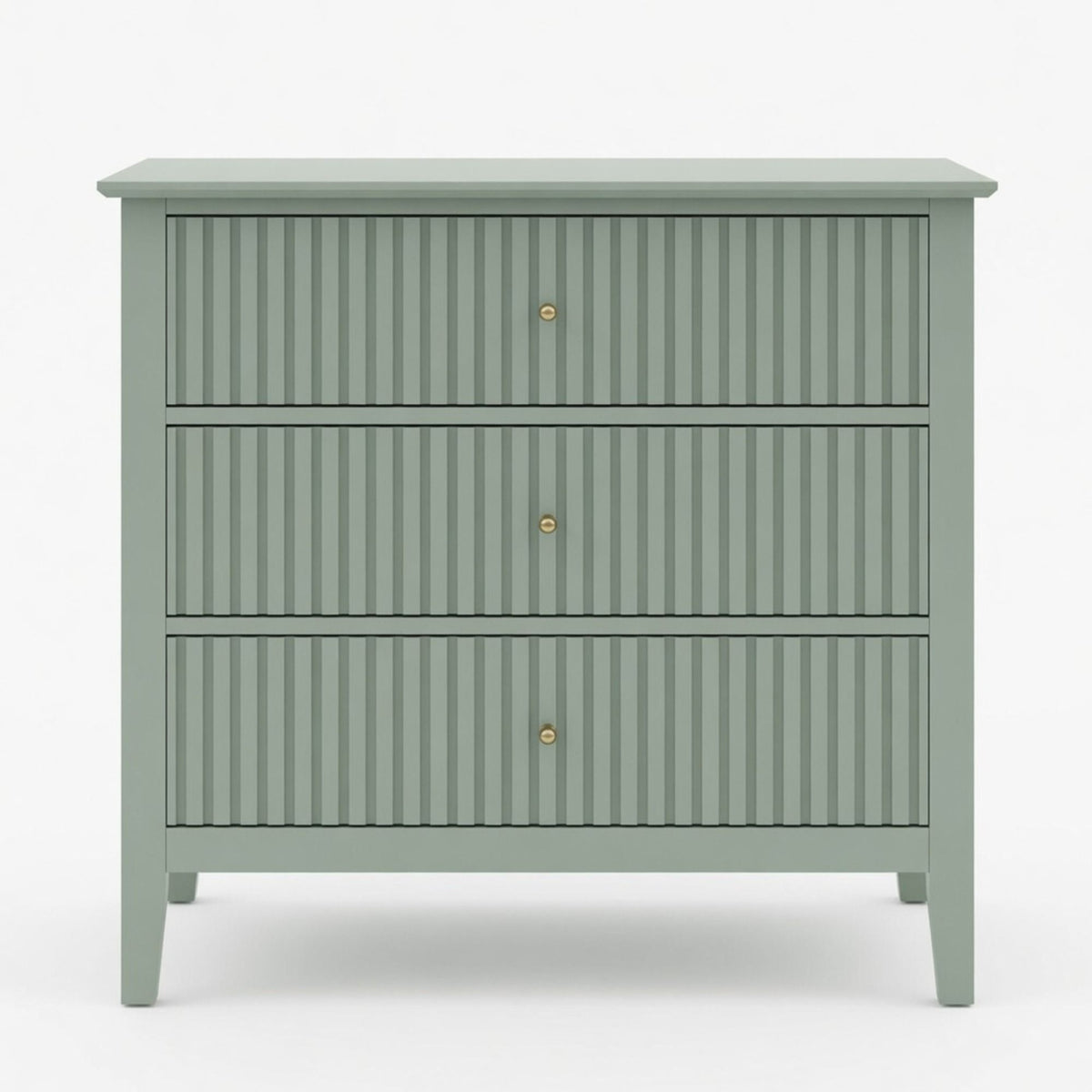 Fluted 3 Drawer Nightstand With Soft Close Slides