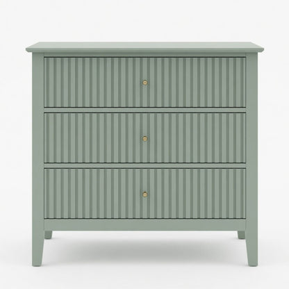 Fluted 3 Drawer Nightstand With Soft Close Slides