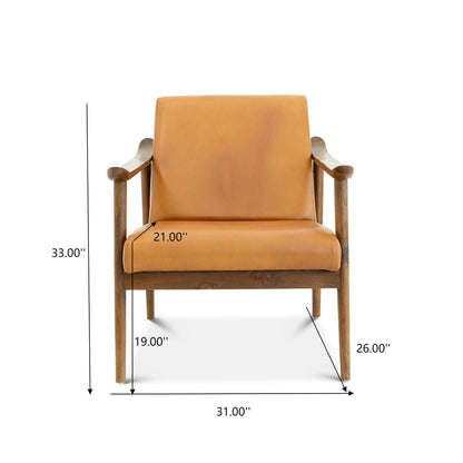 Couch.com Brandon Antique Leather Lounge Chair Brown / Tan, Durable Design, Modern Style, Leather Construction, Light Brown Finish