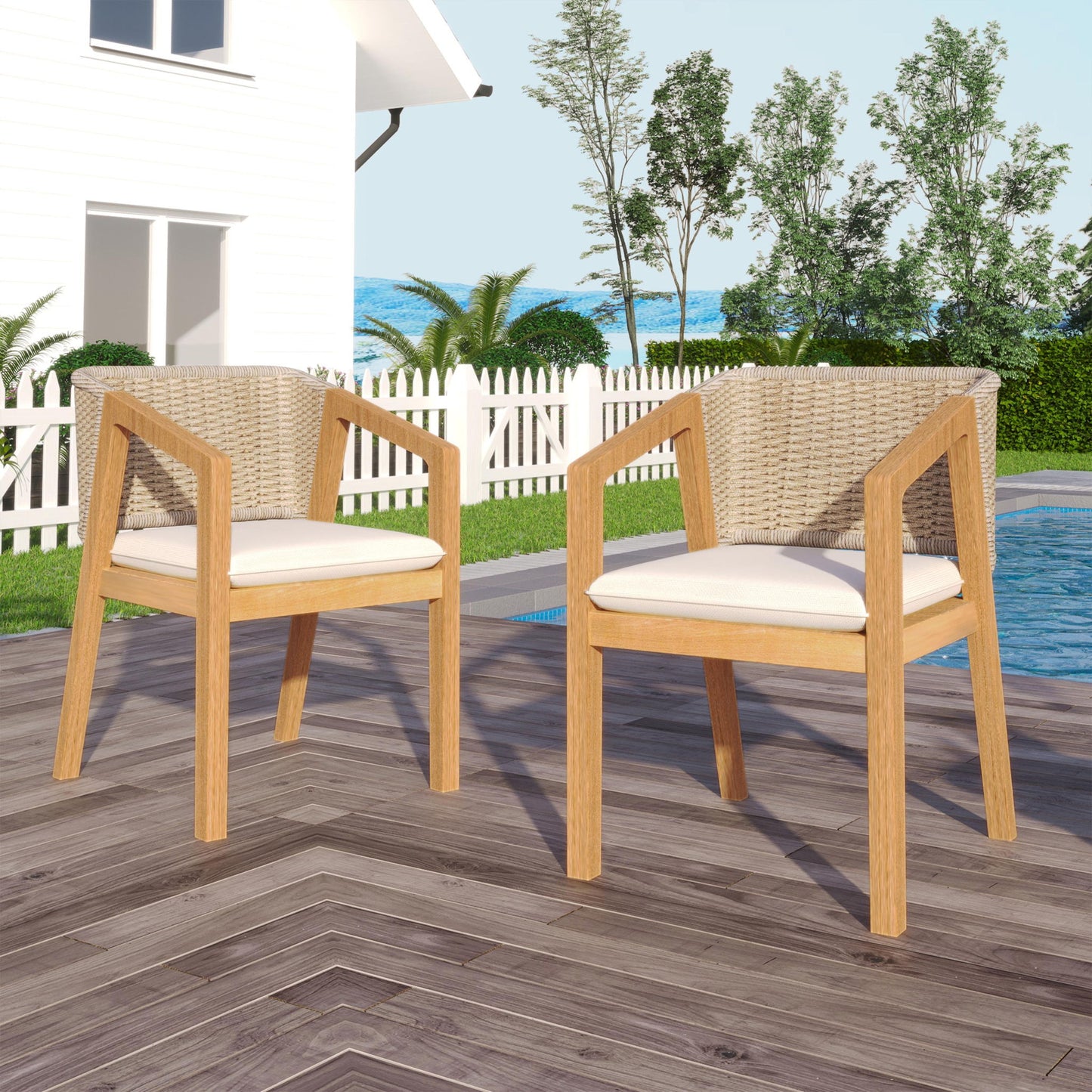 Patio Dining Chair (Set of 2) - Light Teak