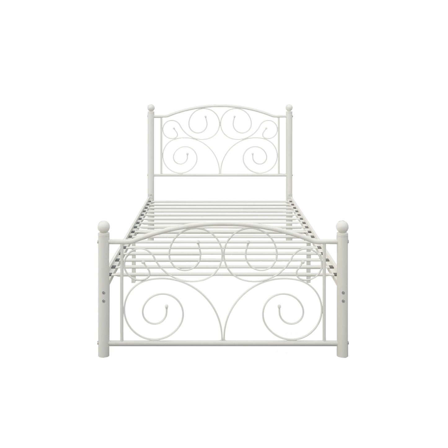 Unique Flower Sturdy System Metal Bed Frame With Headboard And Footboard