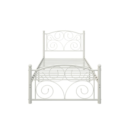 Unique Flower Sturdy System Metal Bed Frame With Headboard And Footboard