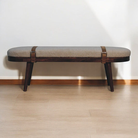 Nordholm Boucle Bench - Walnut