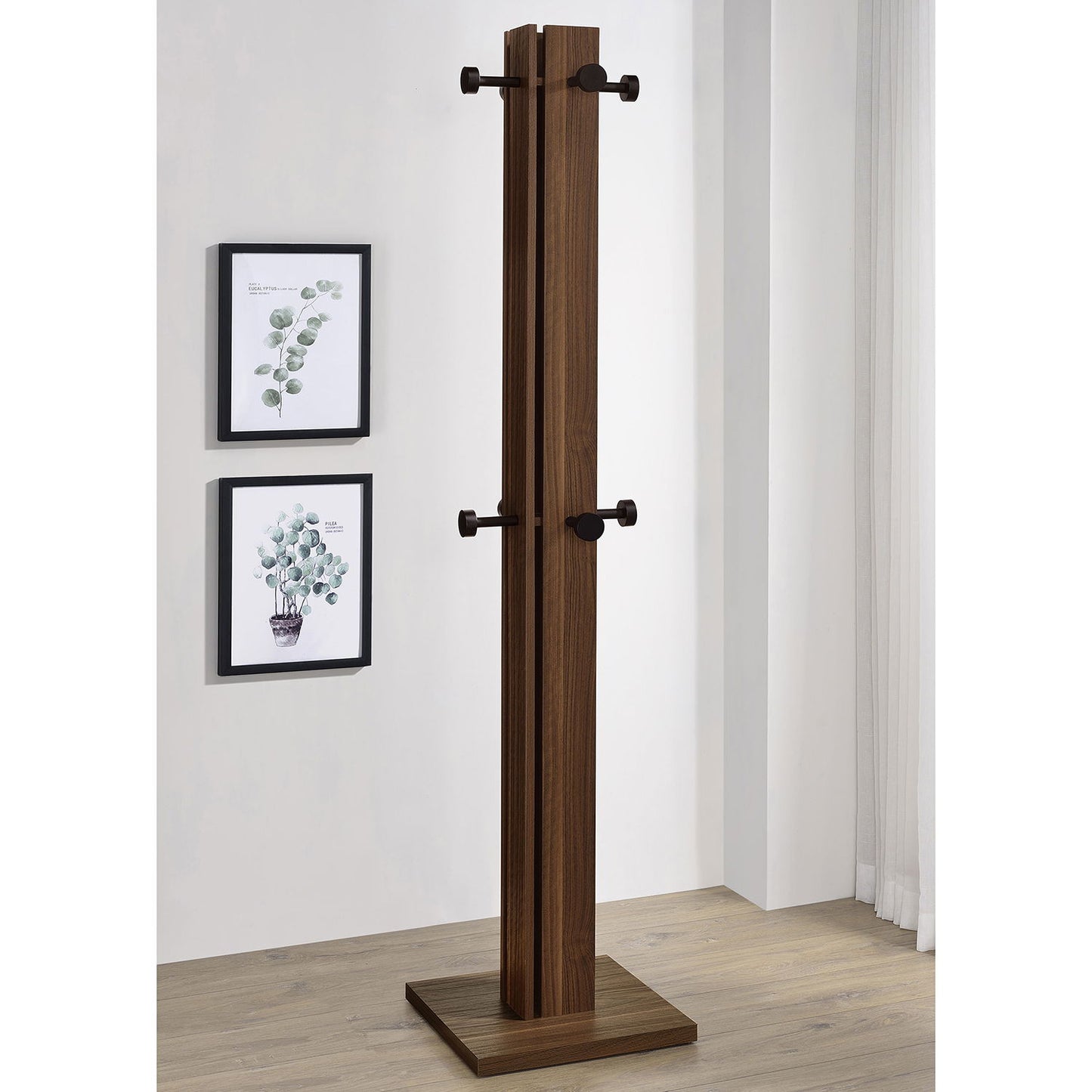 Rawlins - Coat Rack With 8 Hooks - Walnut