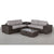 Dark Brown / 2 Pc. L-Shaped Sectional And Table