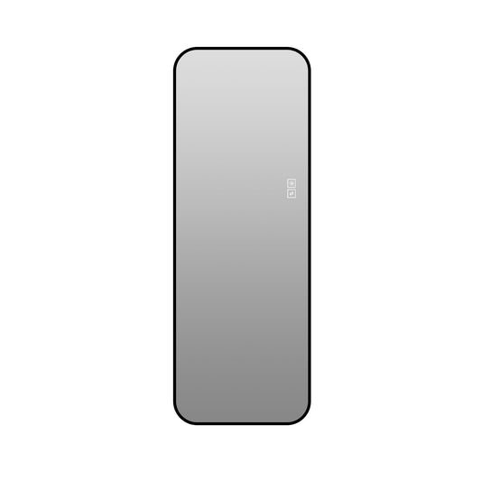 Oversized Backlit LED Full Length Mirror With 3 Color Temperatures, Wall Mounted For Bedroom - Black